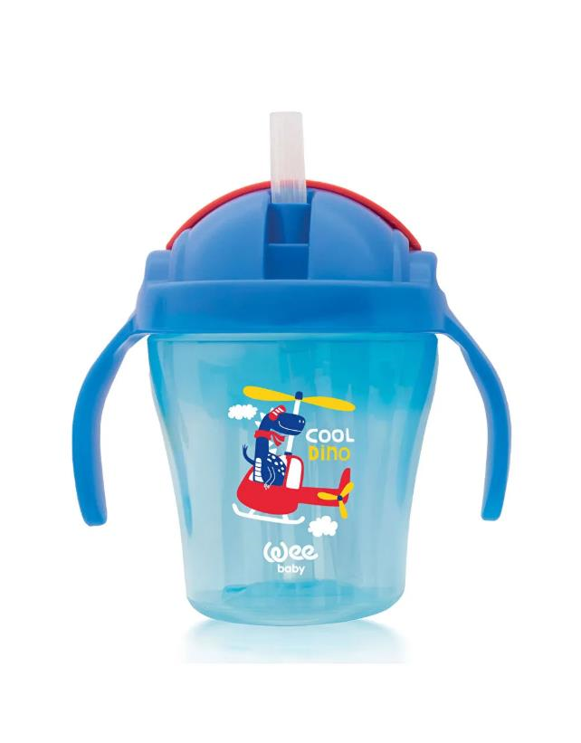 Wee Baby Pipetli Bardak 200 ml 12+ ay Mavi