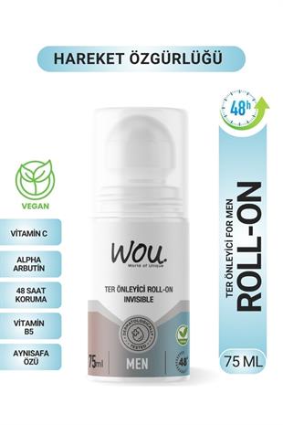 Wou Ter Önleyici Leke Karşıtı Roll-On 75 ml Men