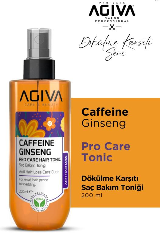 Agiva Caffeine Ginseng Pro Care Dökülmeye Meyilli Saçlar İçin Saç Bakım Toniği 200 ml
