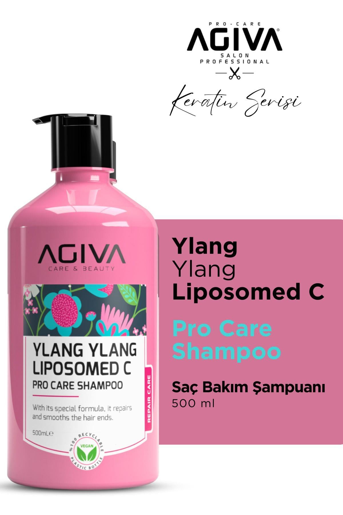 Agiva Ylang Ylang Liposomed C Saç Bakım Şampuanı 500 ml - Keratin Onarım & Pürüzsüzleştirici