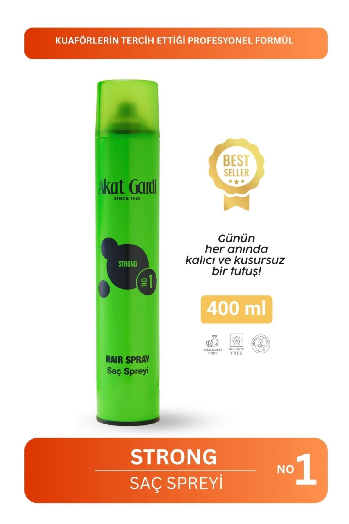 Akat Gardi Saç Spreyi Strong No:1 Yeşil 400 ml