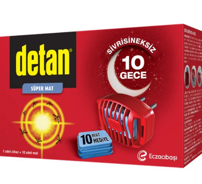 Detan Süper Mat  Cihaz + 10 Yedek Sivrisineksiz 10 Gece