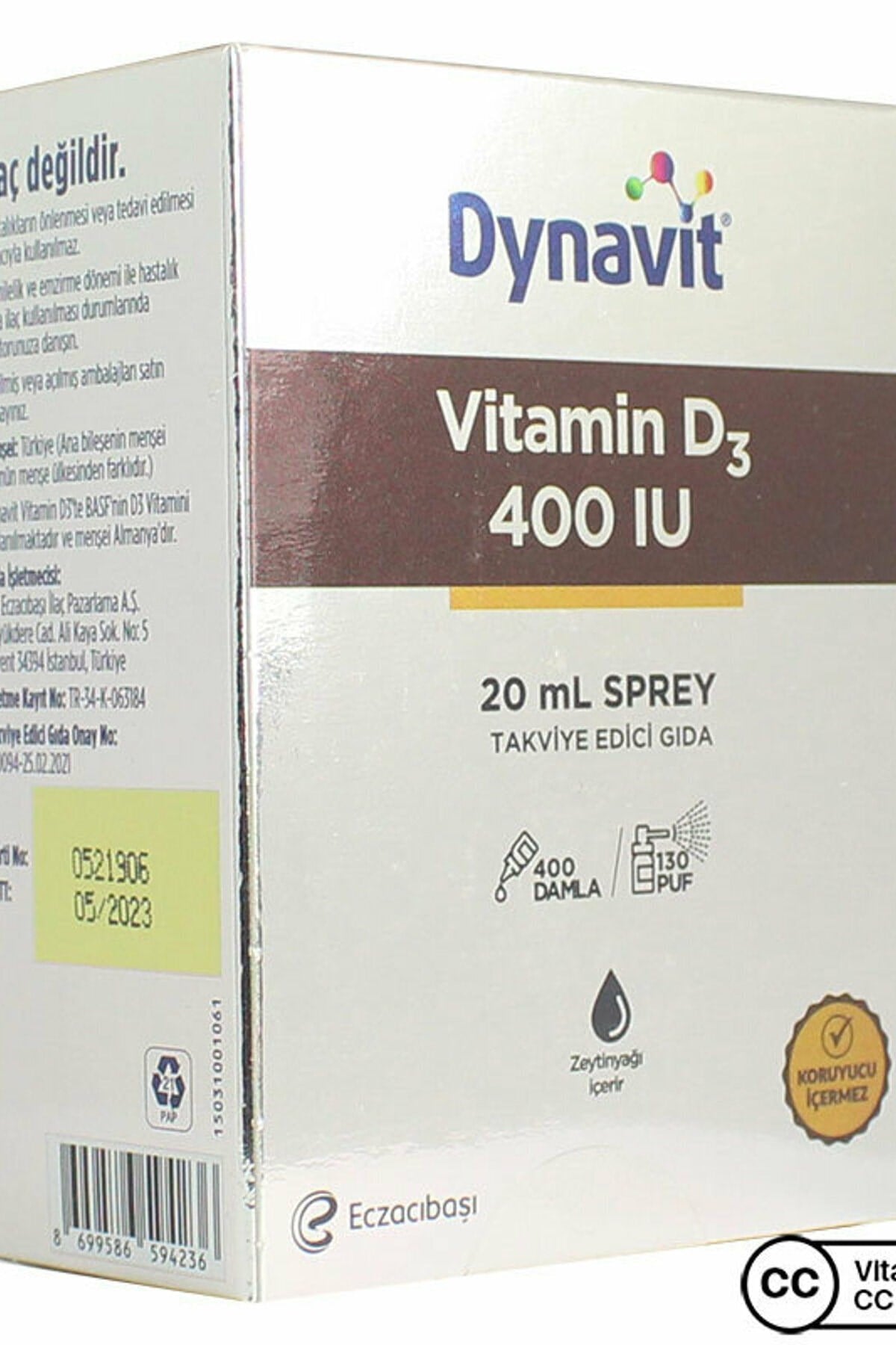 Dynavit Vitamin D3 400 IU 20 Ml