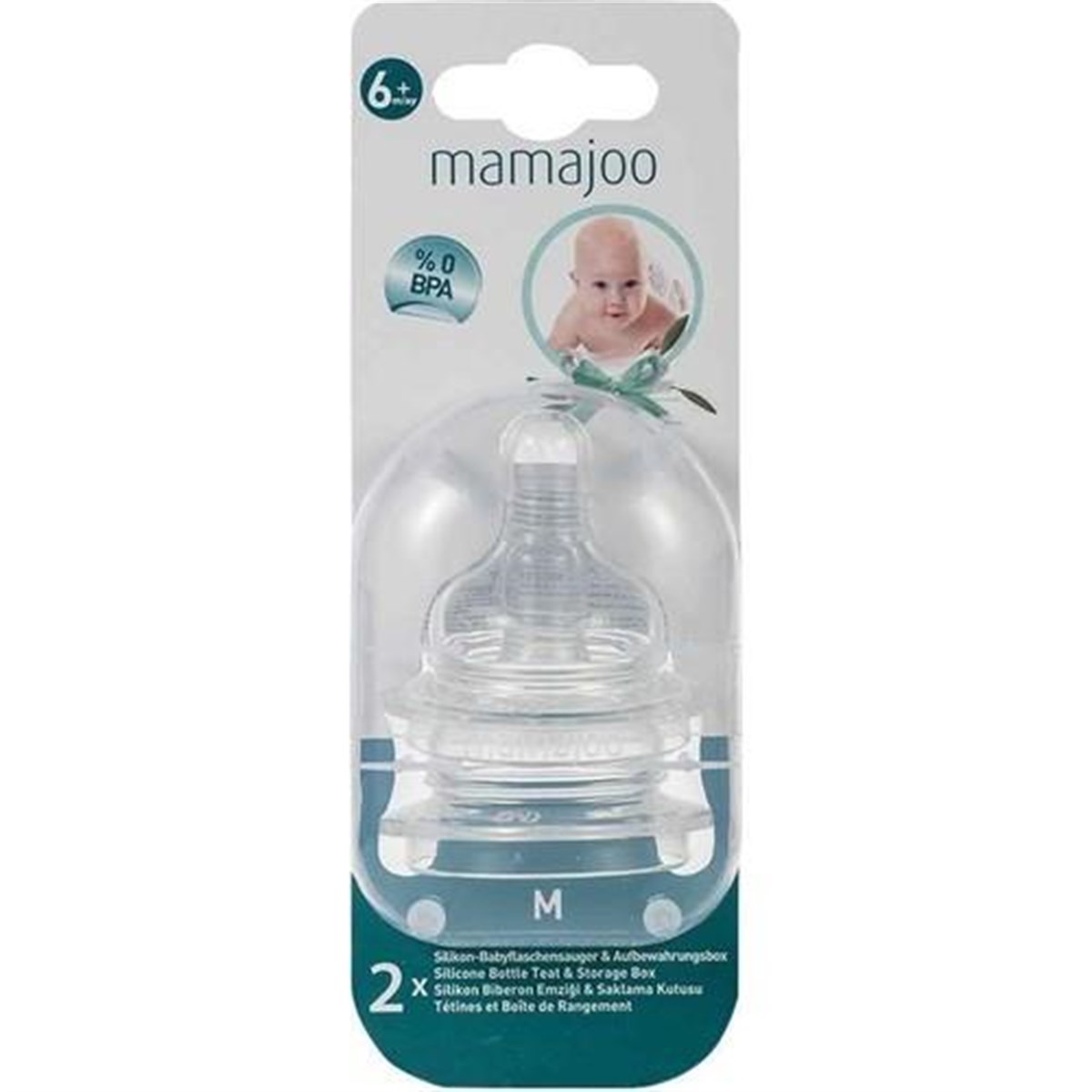 Mamajoo Biberon Emziği Antikolik Saklama Kutulu No:2/M 6 Ay+ 2 li