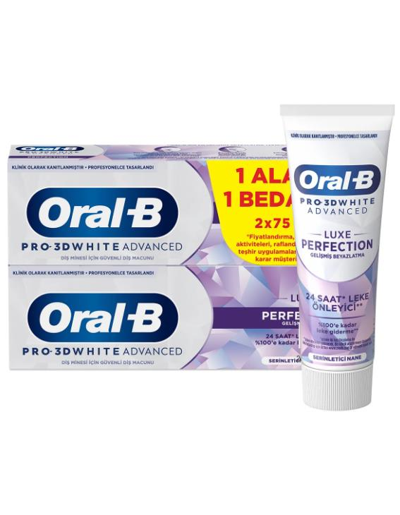 Oral-B Pro 3D White Advanced Luxe Perfection Diş Macunu 150 ml (75 ml+ 75 ml)