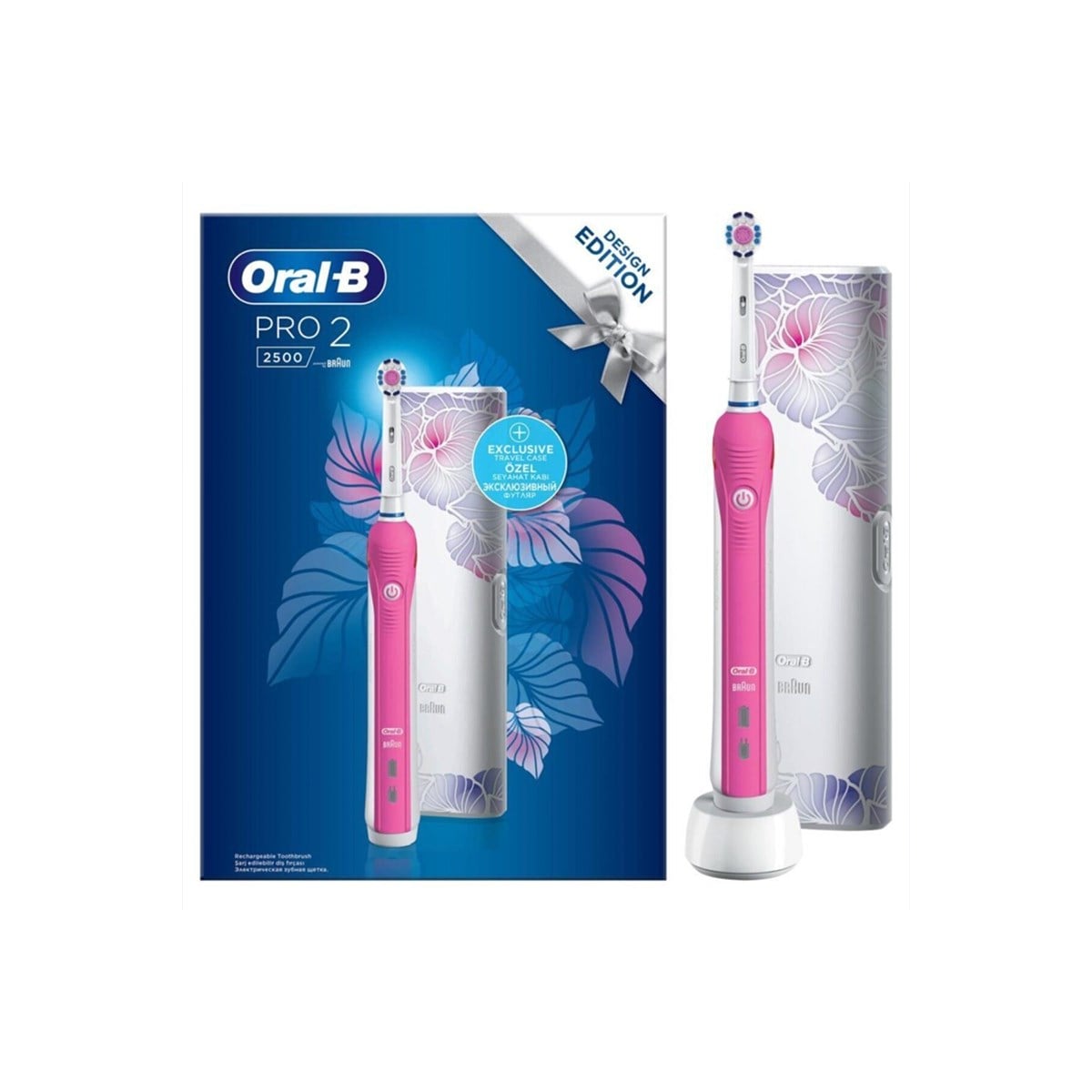 Oral-B Şarjlı Pro 2500 Flora Pink Design Edition CrossAction