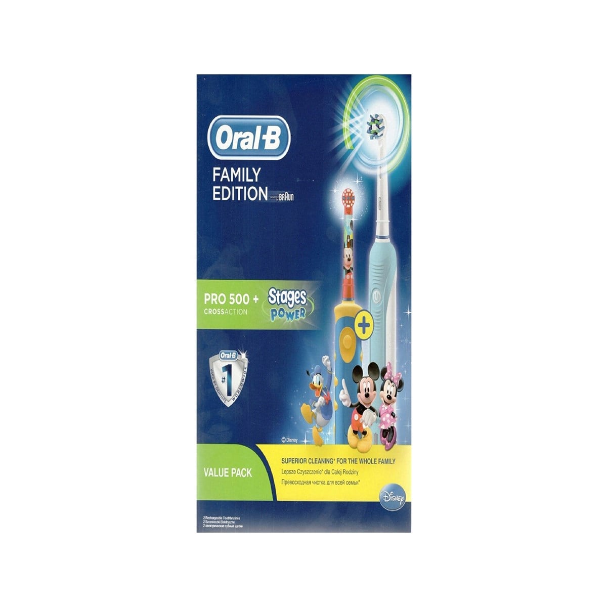 Oral-B Şarjlı Pro 500 + Stages Power Çocuk Mickey Family Pack