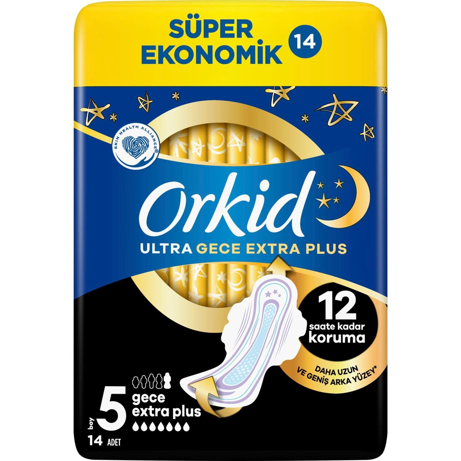 Orkid Ultra Ekstra Hijyenik Ped Gece Ekstra Plus 14'lü