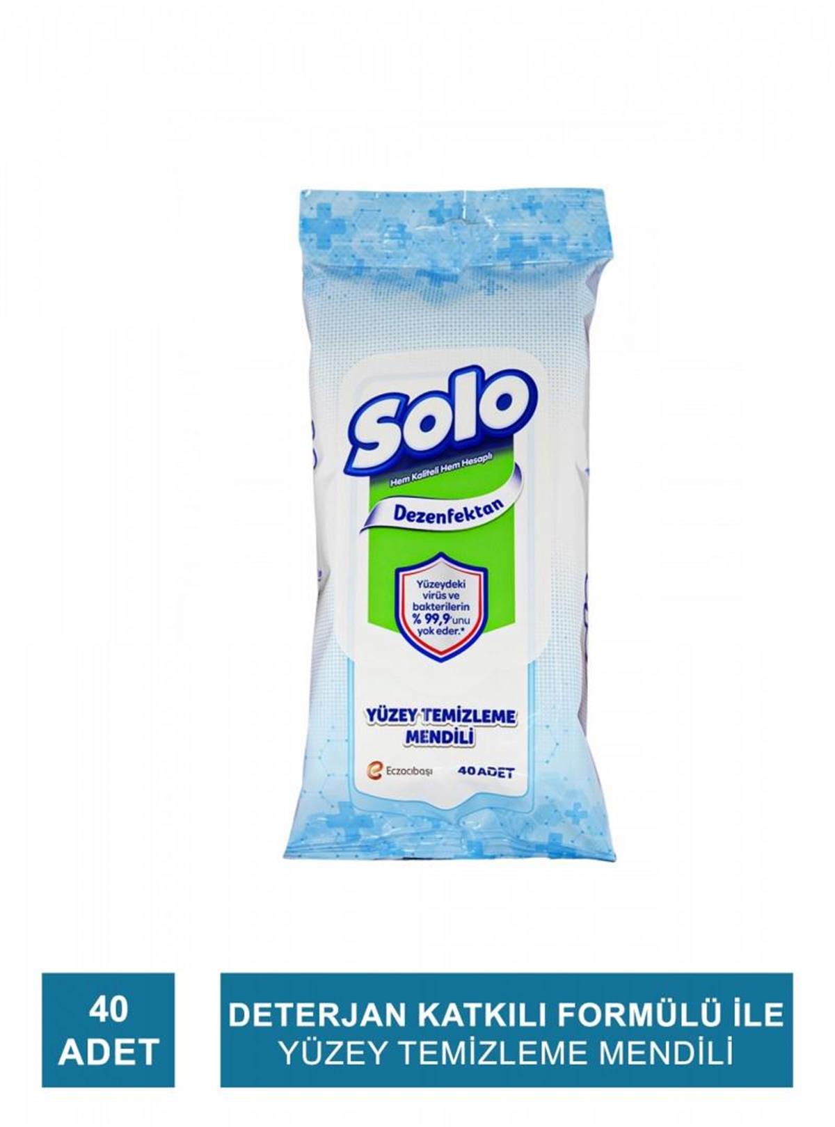 Solo Dezenfektanlı Yüzey Temizleme Mendili 40 Yaprak