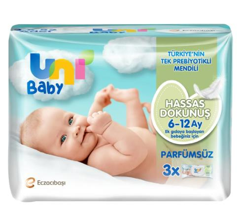 Uni Baby Hassas Dokunuş  Islak Mendil 3*52 li 