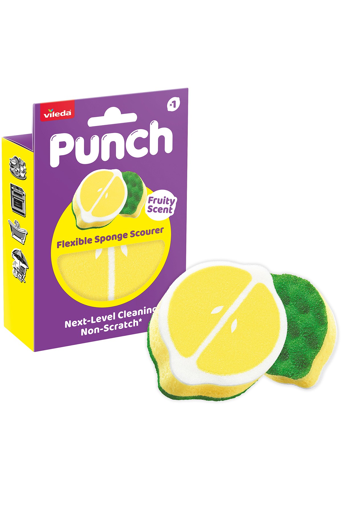Vileda Punch Limon Kokulu Çizmez Sünger