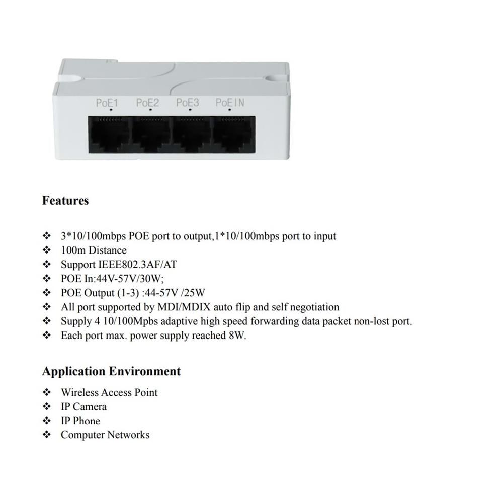 1 GİRİŞ 3 ÇIKIŞ RAY TİPİ P.KASA POE EXTENDER