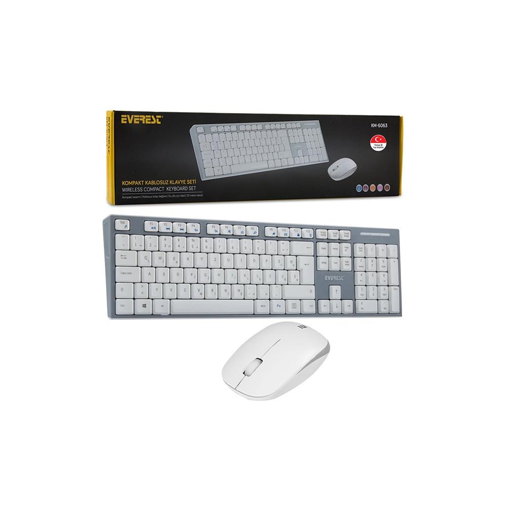 16400-EVEREST KM-6063 SİYAH KABLOSUZ Q MULTIMEDYA KLAVYE+MOUSE SET