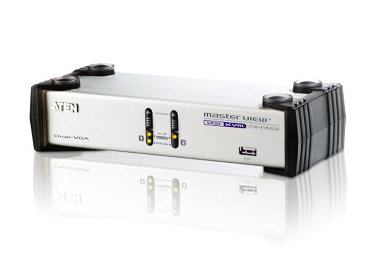 2 Port USB VGA Dual View KVMP™(Keyboard/Video Monitor/Mouse) Periferi (Çevre Cihazlarla (USB) Bağlantı Kurabilir) Switch<br>
2-Port USB VGA Dual Display/Audio KVMP™ Switch