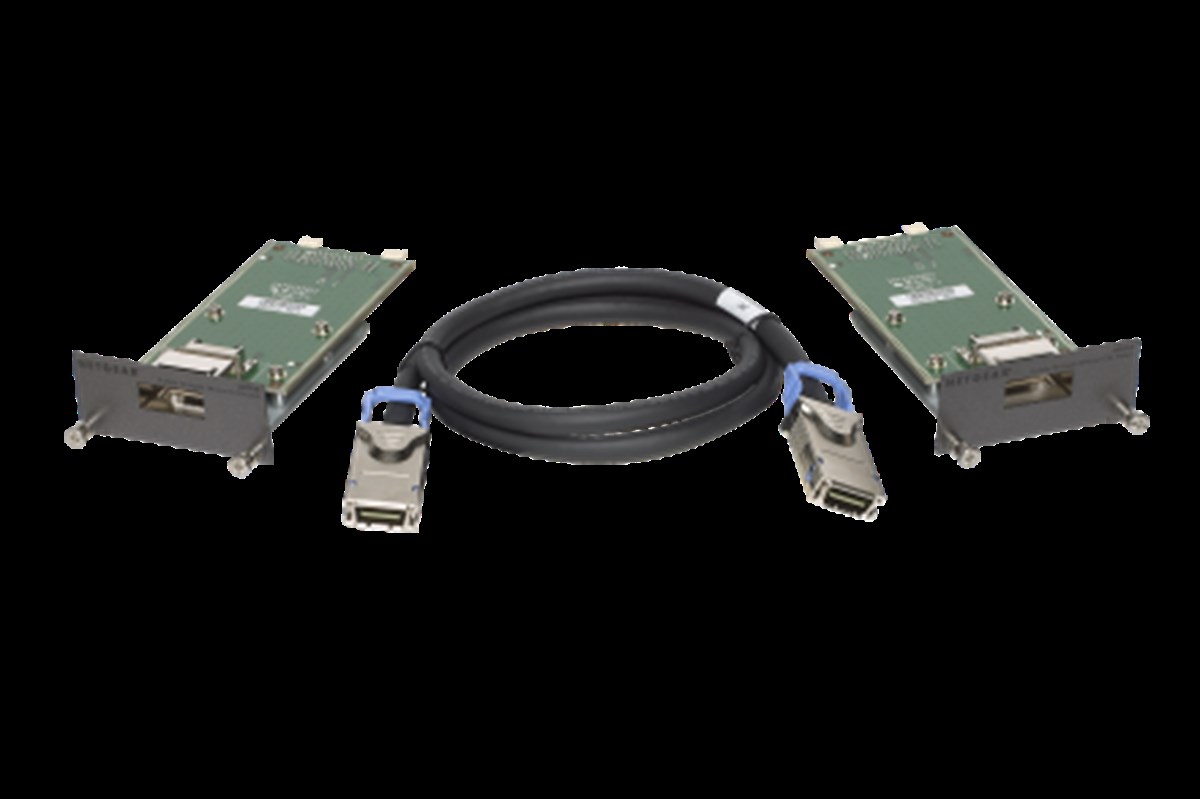 24G/48G Stack Kit'i M5300 Serisi için<br>
2 x AX742 modül, 1 x CX4 kablosu dahil