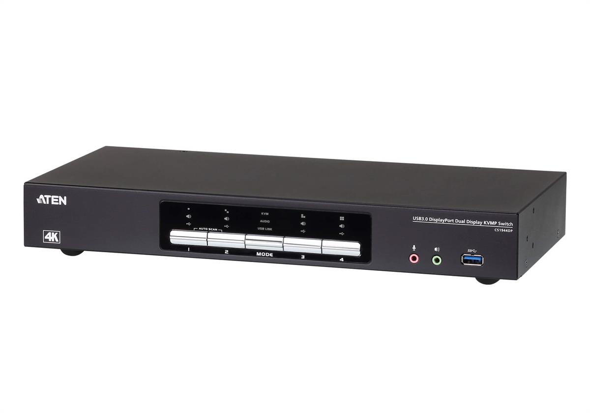 4-Port USB 3.0 4K DisplayPort Dual Display KVMP™ Switch