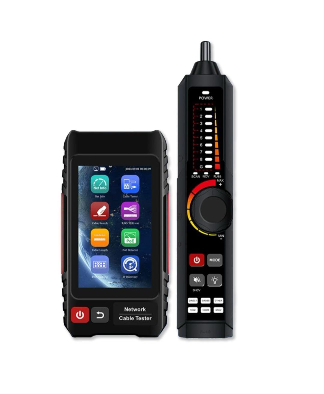 4 inch IPS touch screen network cable tester,RJ45 TDR cable tester + Digital cable tracer +  Visual fault locator + Optical power meter