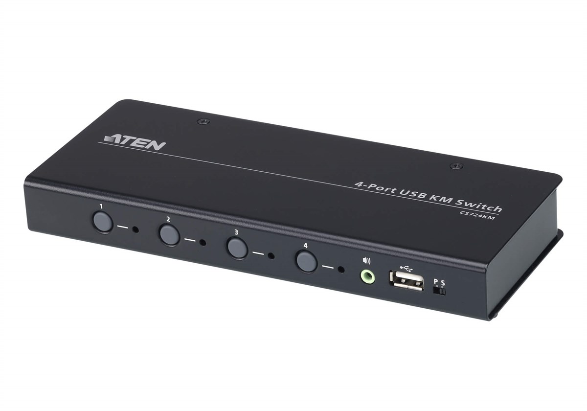 4-port USB Sınırsız Geçiş İmkanı Tanıyan KM (Klavye/Mouse) Switch (Kablolar dahil)<br>
4-port USB Boundless KM Switch (Cables included)