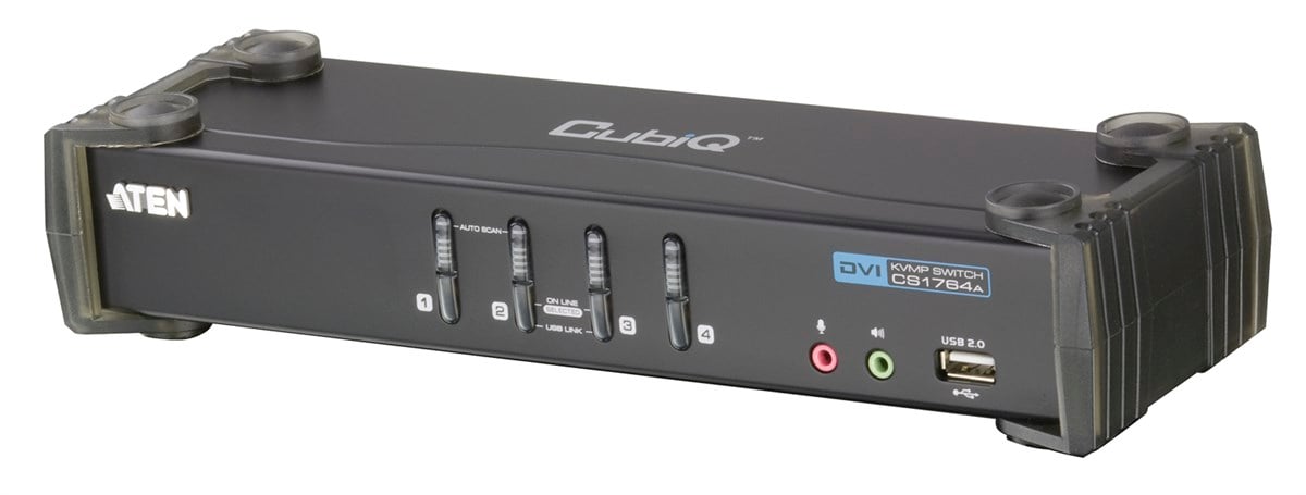 4 port'lu USB 2.0 DVI KVMP™ Switch + 2 portlu USB (2.0) Hub, Masaüstü Tip, KVM bağlantı kablosu ürün beraberinde gelmektedir