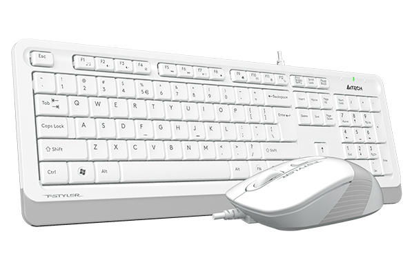 A4 TECH F1010 Kablolu USB Q Trk Beyaz Klavye - Mouse Set