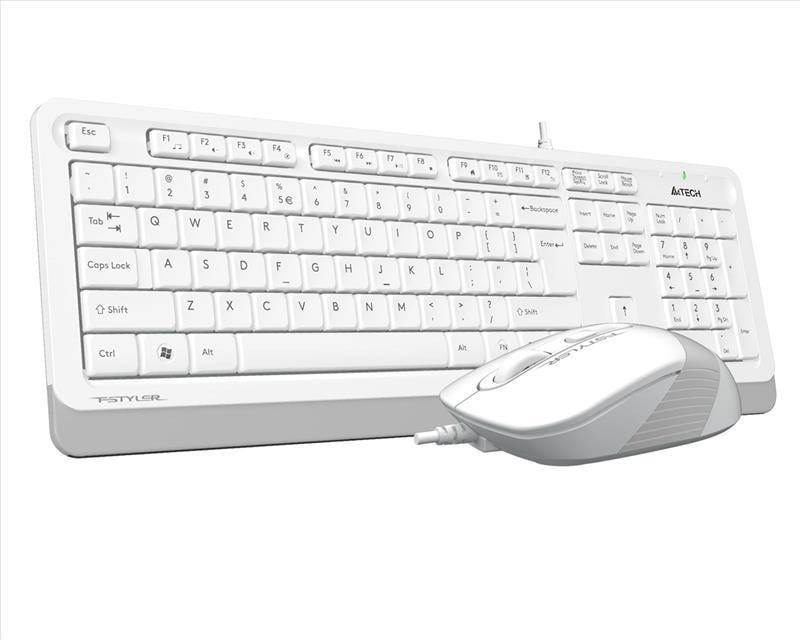 A4 TECH F1010 Q Türkçe USB Multimedya Beyaz 1600dpi Klavye+ Mouse
