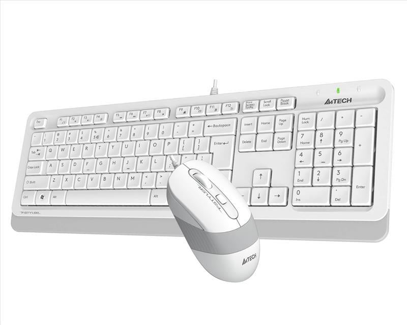 A4 TECH F1010 Q Türkçe USB Multimedya Beyaz 1600dpi Klavye+ Mouse