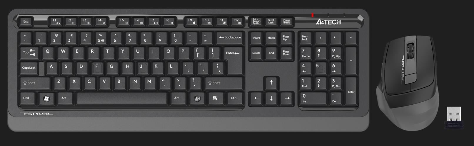 A4 TECH FG1035 Q Türkçe Kablosuz Gri 2000dpi Klavye+ Mouse