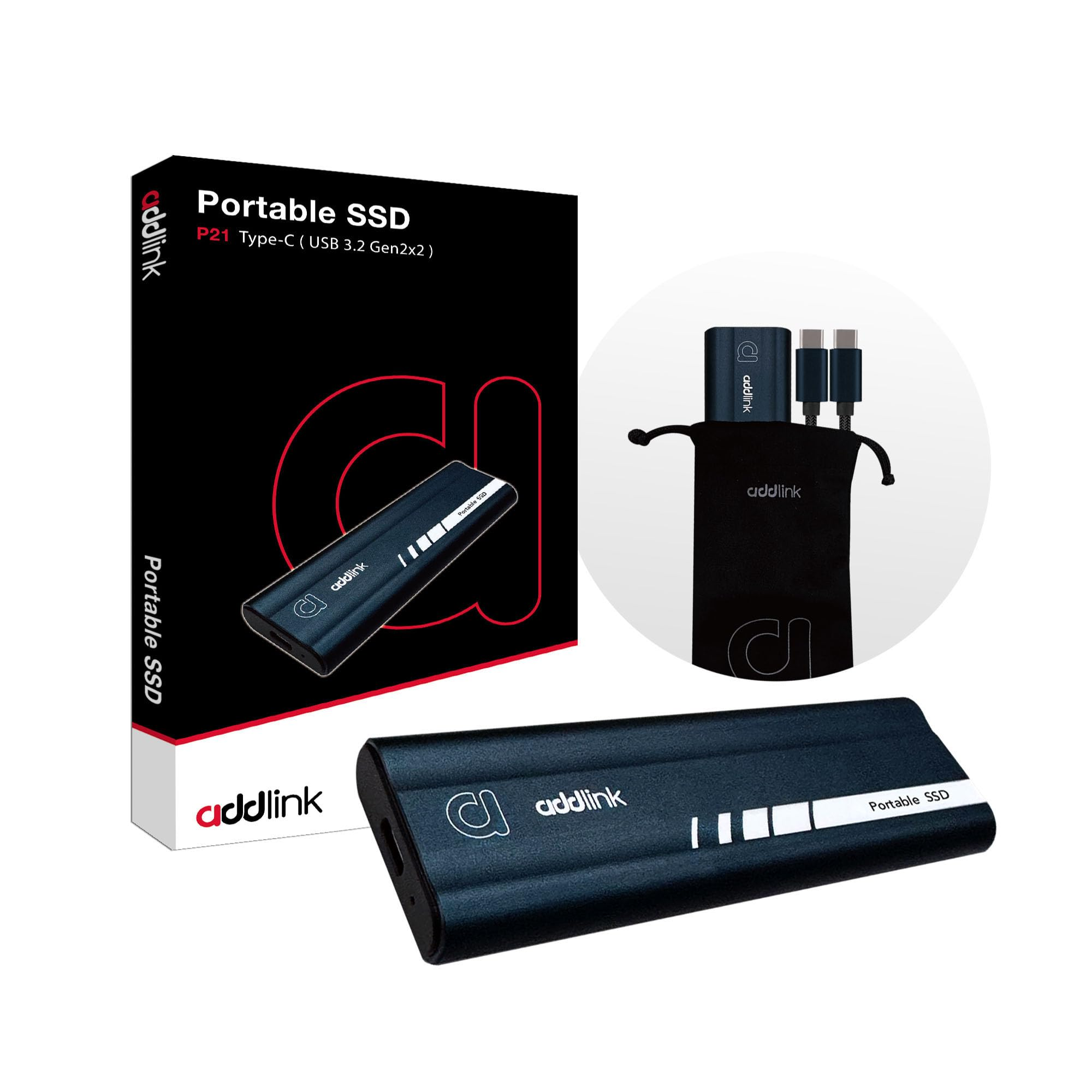ADDLINK 2TB P21 AD2TBP21B2K 2000-1950MB/s SSD TYPEC SSD Harici Disk
