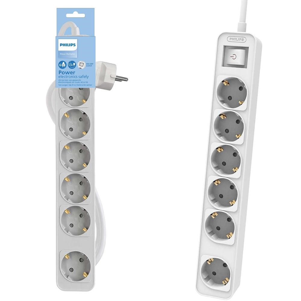 ALTILI GRUP PRİZ ANAHTARLI 1.5 METRE PHILIPS CHP2164W/62