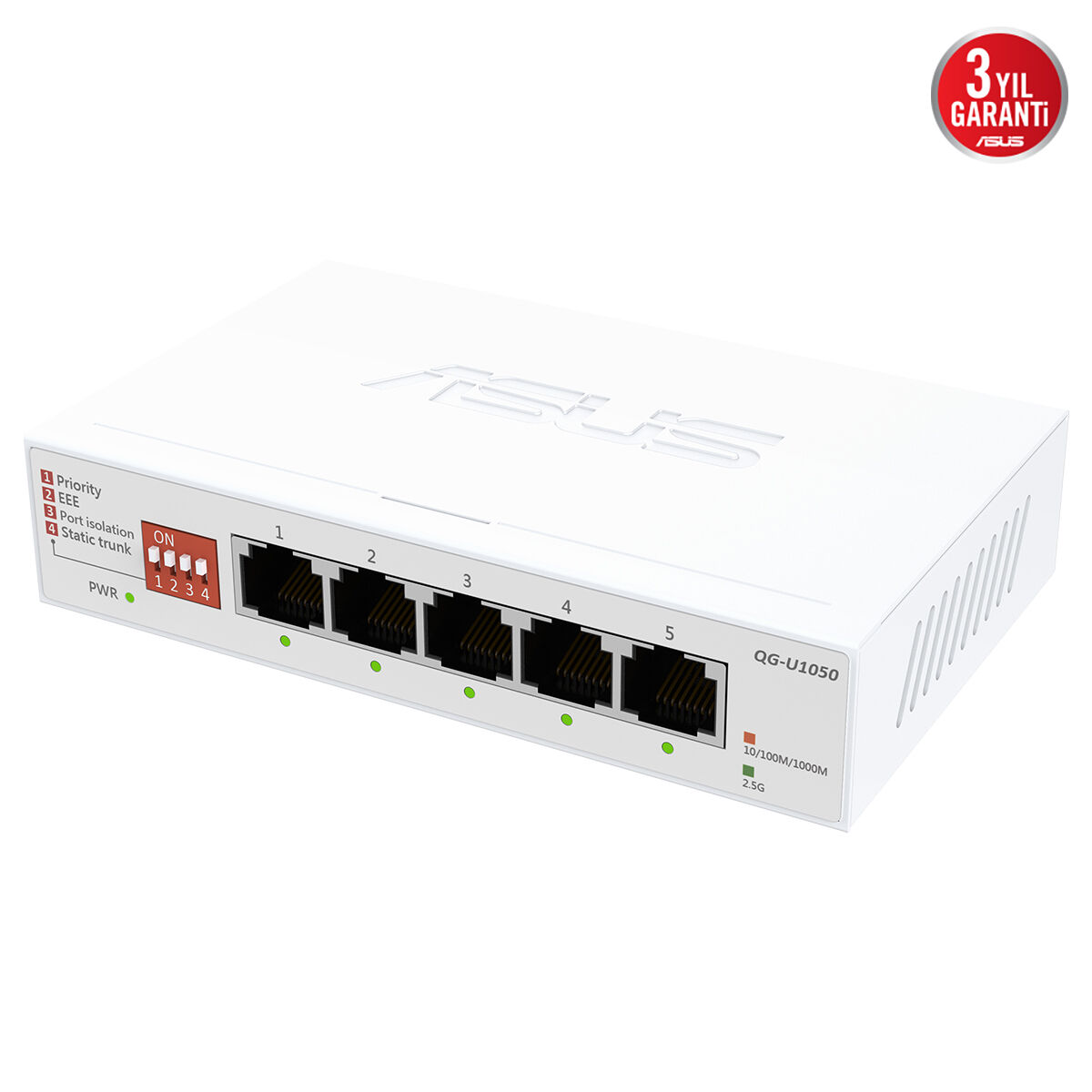 ASUS 5port 2.5GbE Yönetilemez Switch QG-U1050