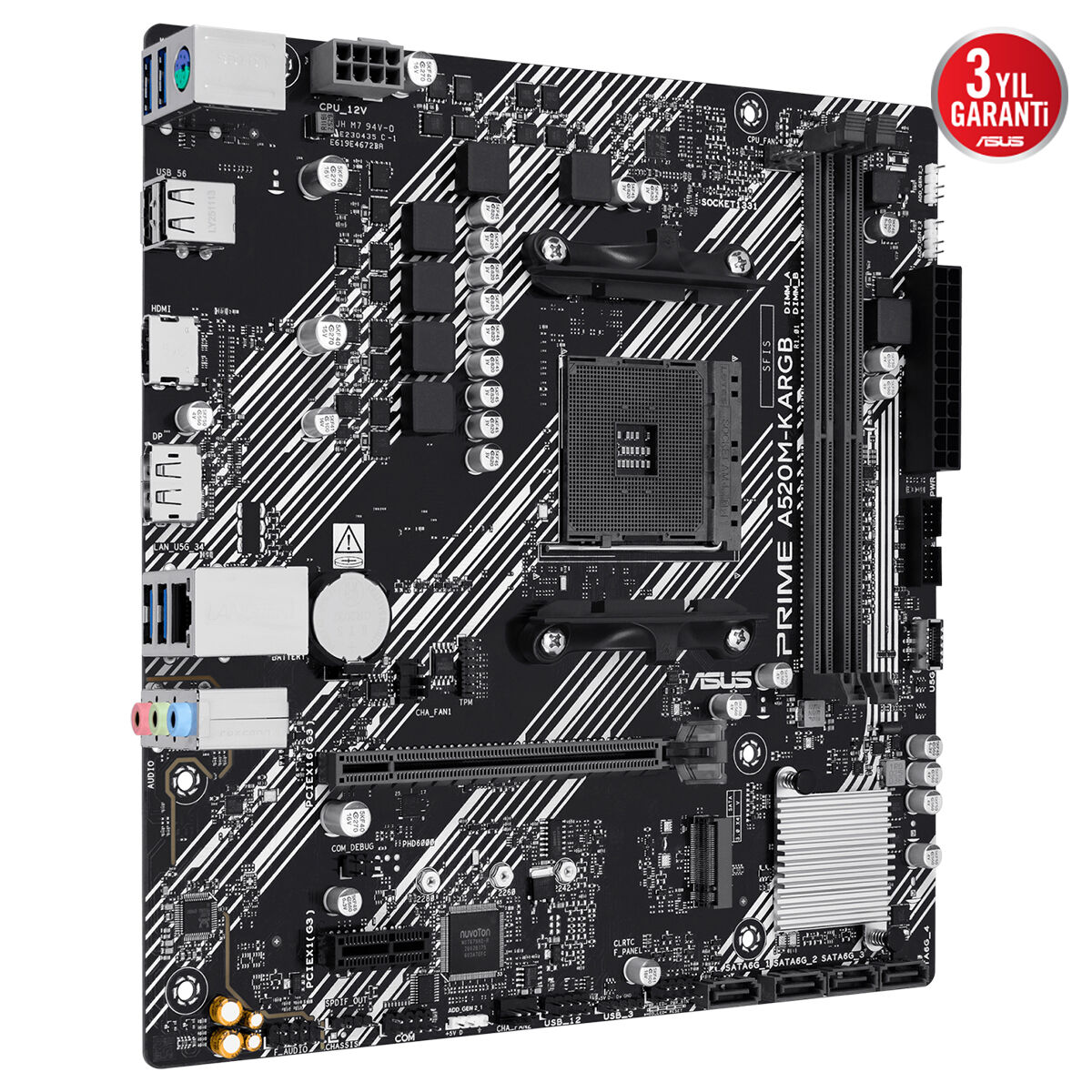 ASUS PRIME A520M-K ARGB DDR4 HDMI-DP PCIE 4.0 AM4 mATX