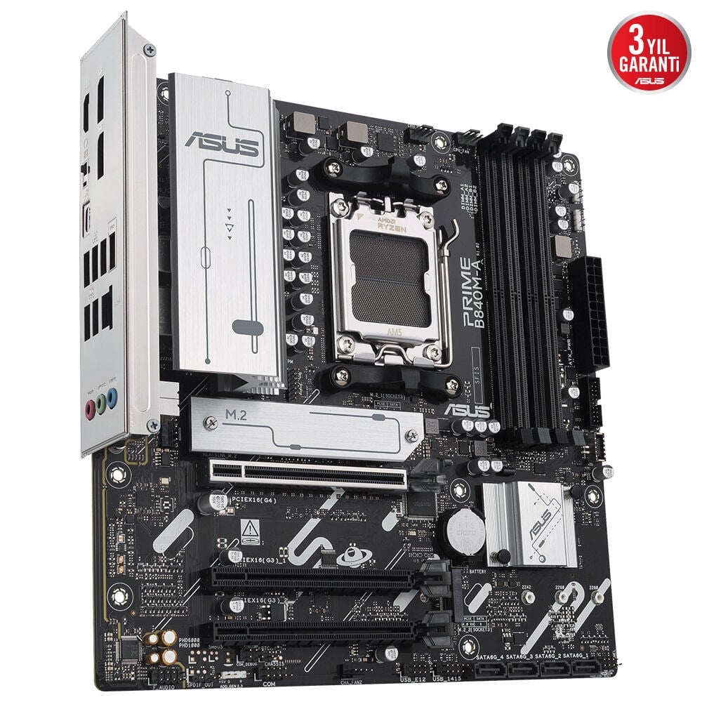 ASUS PRIME B840M-A-CSM DDR5 HDMI-DP TYPEC PCIE 4.0 AM5 mATX Kurumsal Anakart / 90MB1J10-M0EAYC