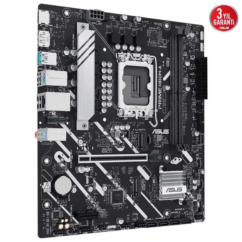 ASUS PRIME H810M-A-CSM H810 DDR5 (Vga Yok) GLan mATX HDMI DP M2 PS2 1851p Anakart