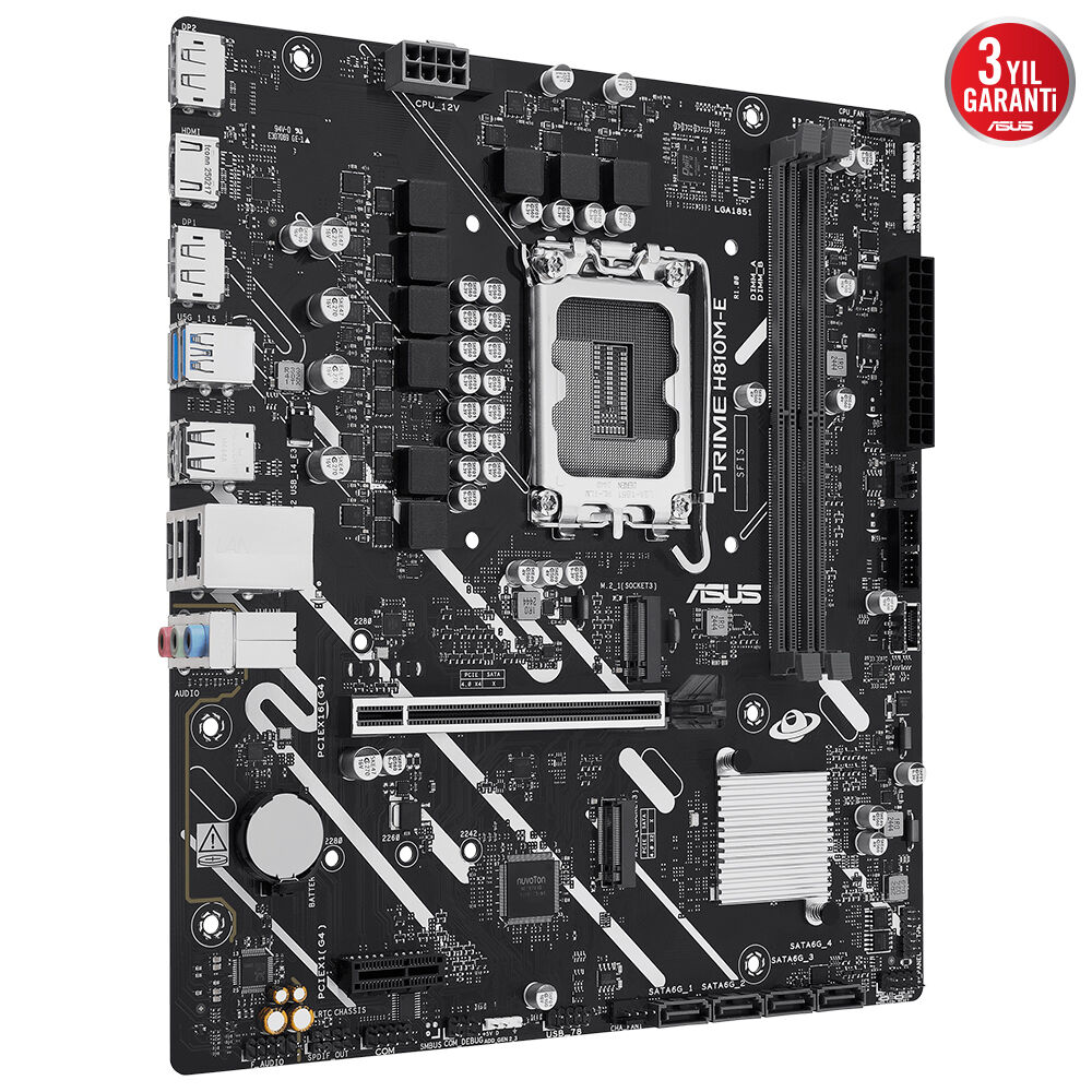 ASUS PRIME H810M-E-CSM DDR5 HDMI-DP PCIE 4.0 1851p mATX Kurumsal Anakart