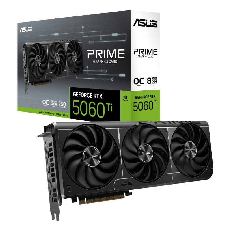 ASUS PRIME-RTX5060TI-O8G 8GB Nvidia RTX5060Ti GDDR7 128bit HDMI 3xDP 16x Ekran Kartı