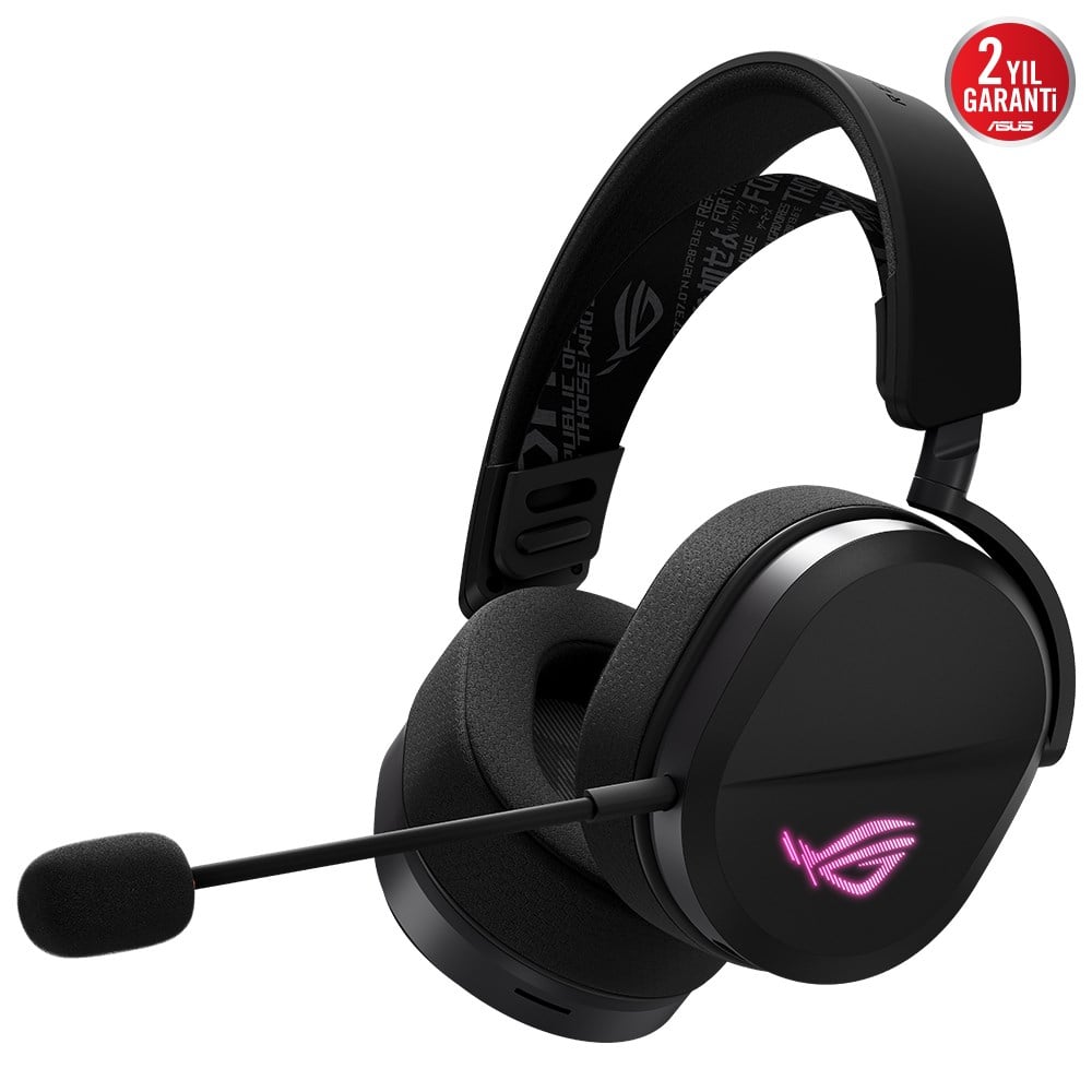 ASUS ROG Pelta Siyah Hafif  (2.4GHz / Bluetooth / USB-C) ARGB Kablosuz Oyuncu Kulaklığı / 90YH0410-BHUA00