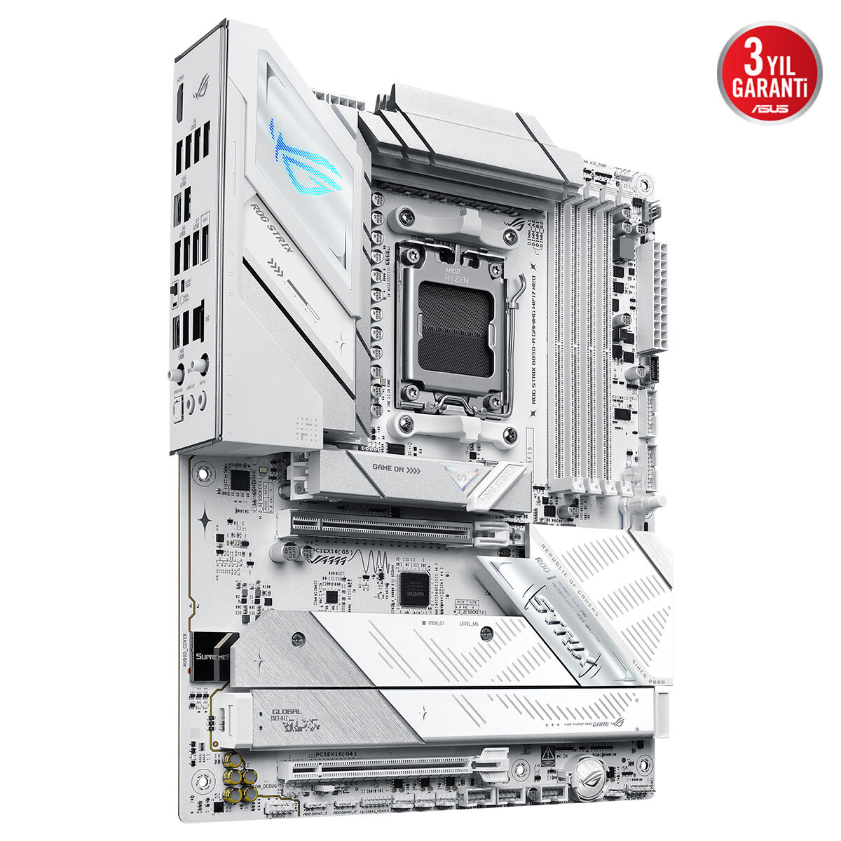 ASUS ROG STRIX B850-A GAMING WIFI7 NEO DDR5 HDMI DP PCIE 5.0 AM5 mATX BEYAZ