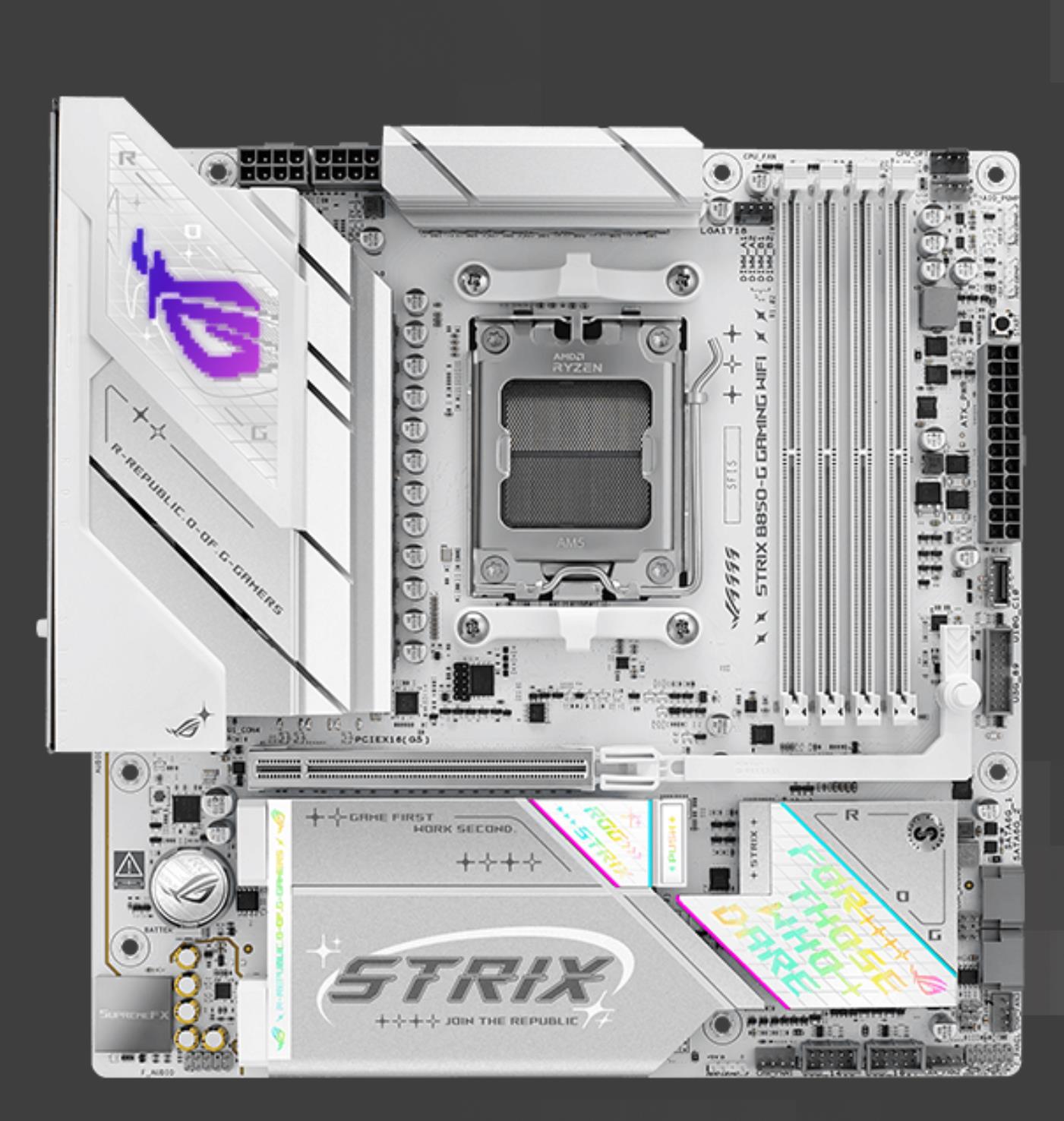 ASUS ROG STRIX B850-G GAMING WIFI7 DDR5 HDMI DP PCIE 5.0 AM5 mATX BEYAZ