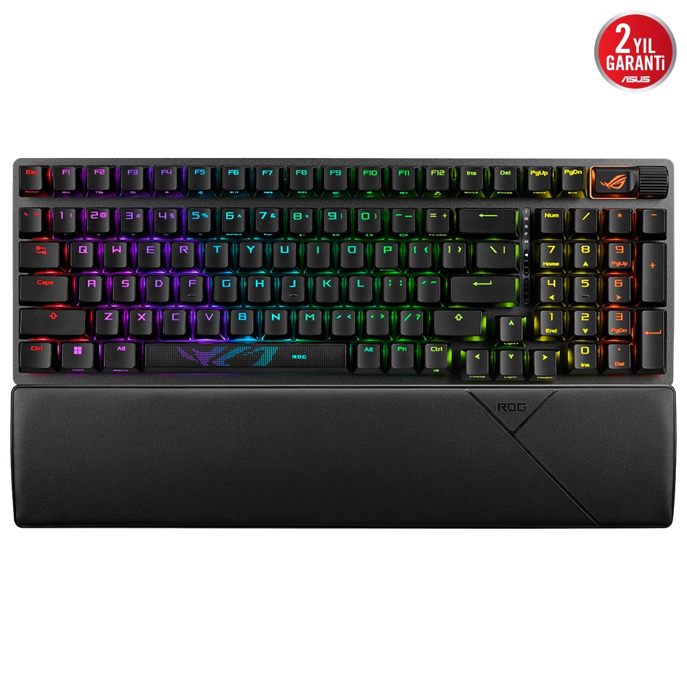 ASUS ROG Strix Scope II 96 Wireless NX Snow White - 96% RGB Mekanik Gaming Klavye - Tri-Mode 2.4GHz/BT/USB