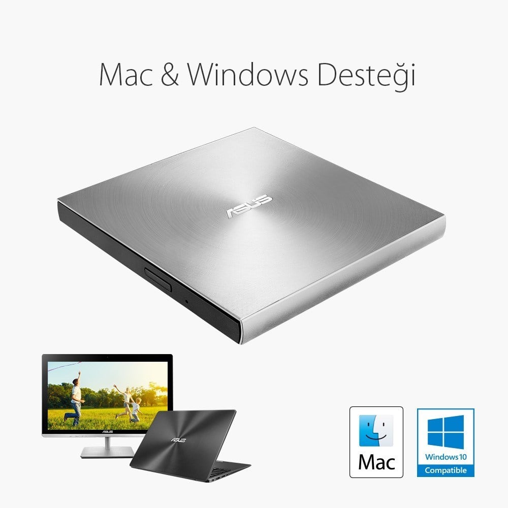 ASUS SDRW-08U5S-U Ultra İnce Taşınabilir Harici DVD/CD Yazıcı ve Okuyucu