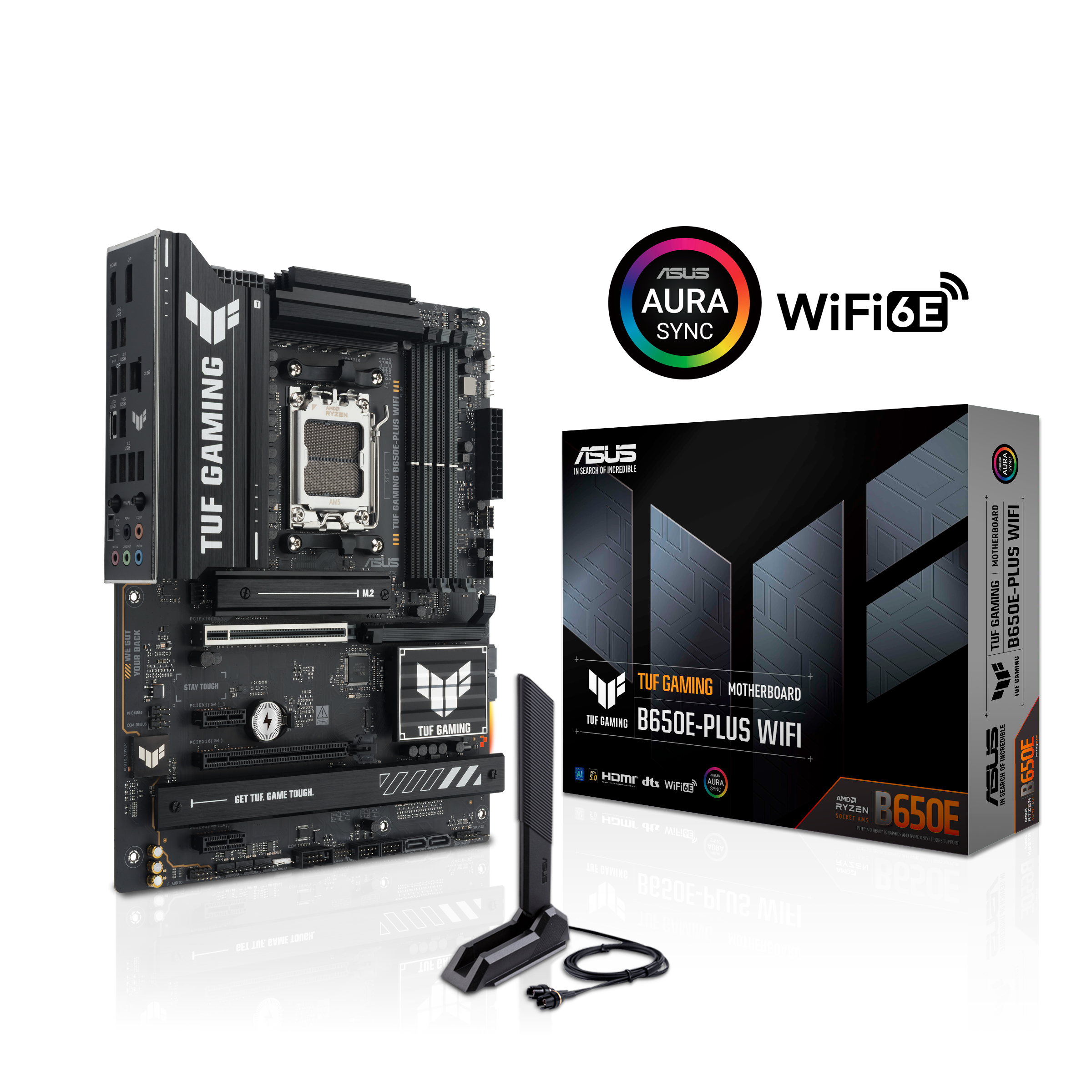ASUS TUF GAMING B650E-PLUS WIFI B650 DDR5 (Vga Yok) GLan 2.5G ATX HD DP WIFI BT M2 RGB AM5 AMD Anakart