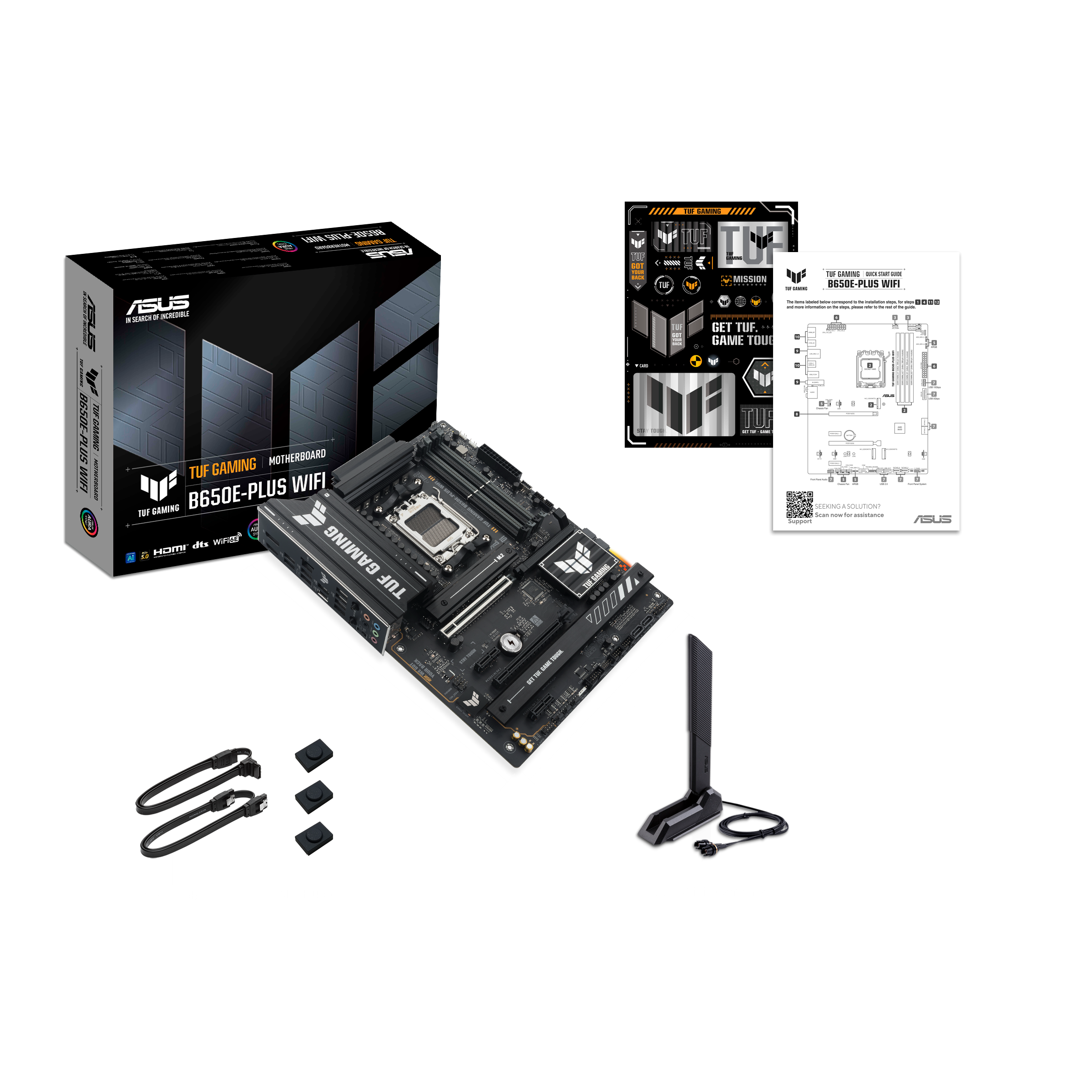ASUS TUF GAMING B650E-PLUS WIFI B650 DDR5 (Vga Yok) GLan 2.5G ATX HD DP WIFI BT M2 RGB AM5 AMD Anakart