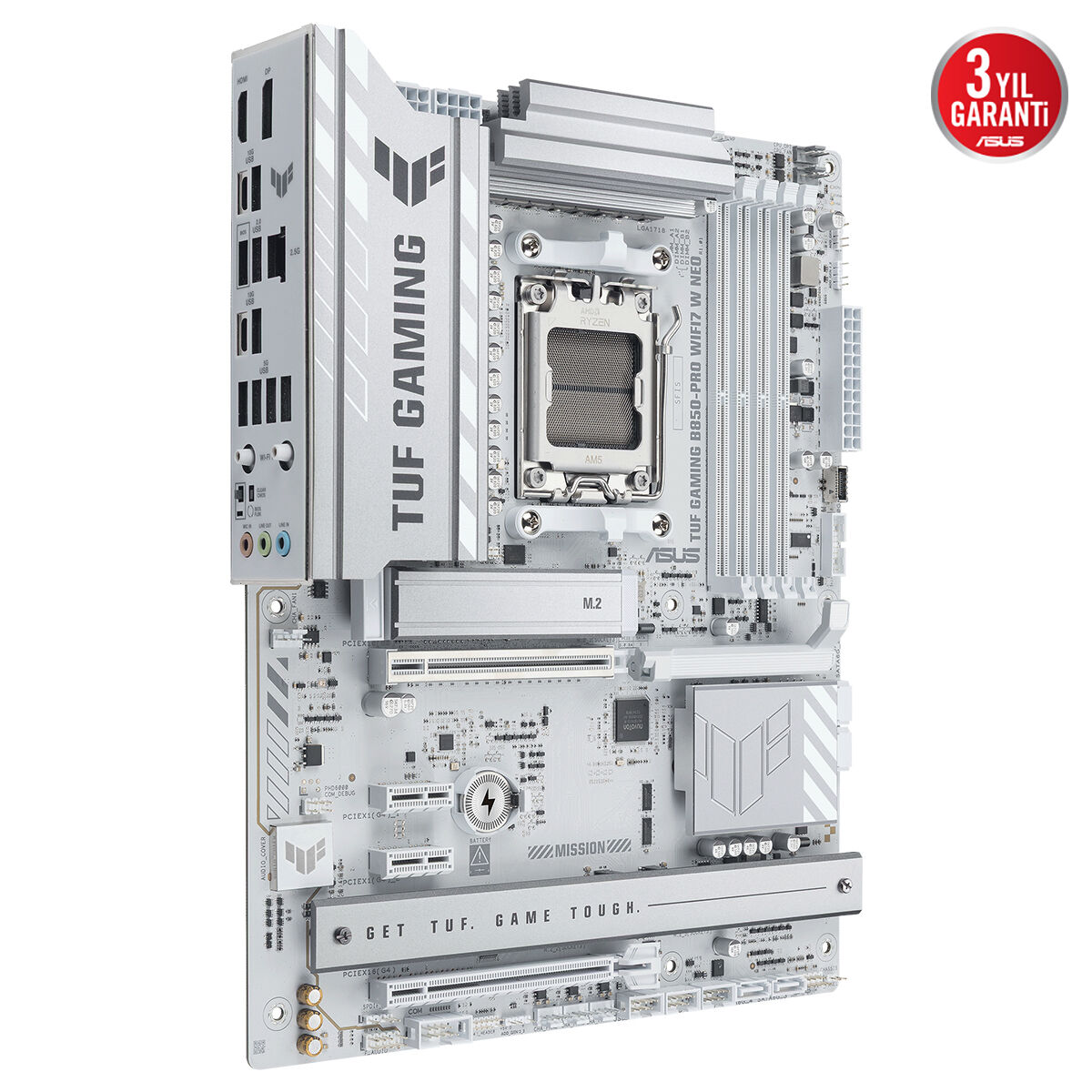 ASUS TUF GAMING B850-PRO WIFI7 W NEO DDR5 HDMI-DP PCIE 5.0 AM5 ATX Anakart Beyaz