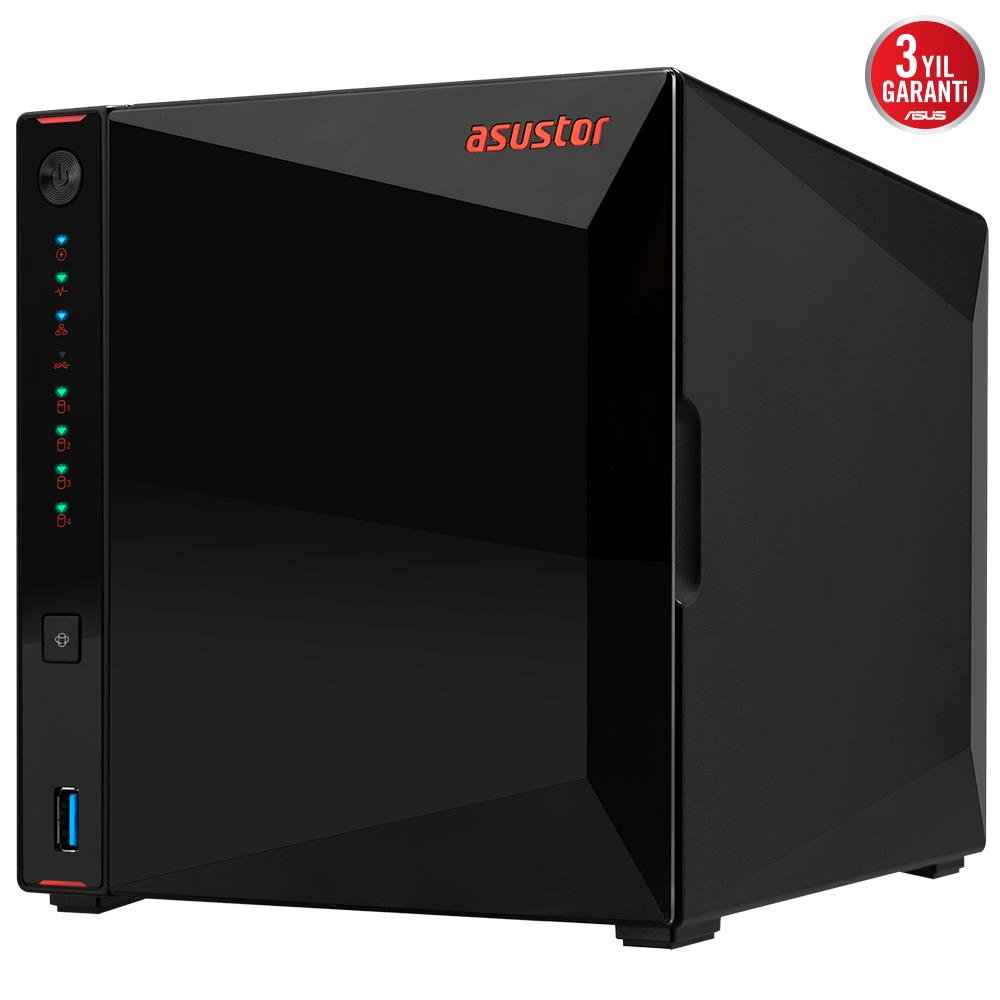 ASUSTOR 4diskli Celeron N5105 QC-16GB RAM-2-2.5GbE Nas Server AS5404T (47911)