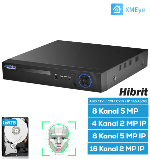 AVENiR 8kanal 1080N 1-diskli Analog Kayıt Cihazı AV-TC08M