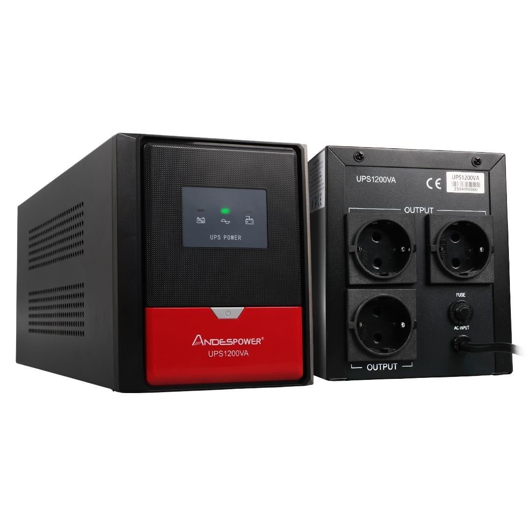 Andespower UPS1200VA 1200VA 12V7.5AHx2 UPS Kesintisiz Güç Kaynağı Line - İnteraktif