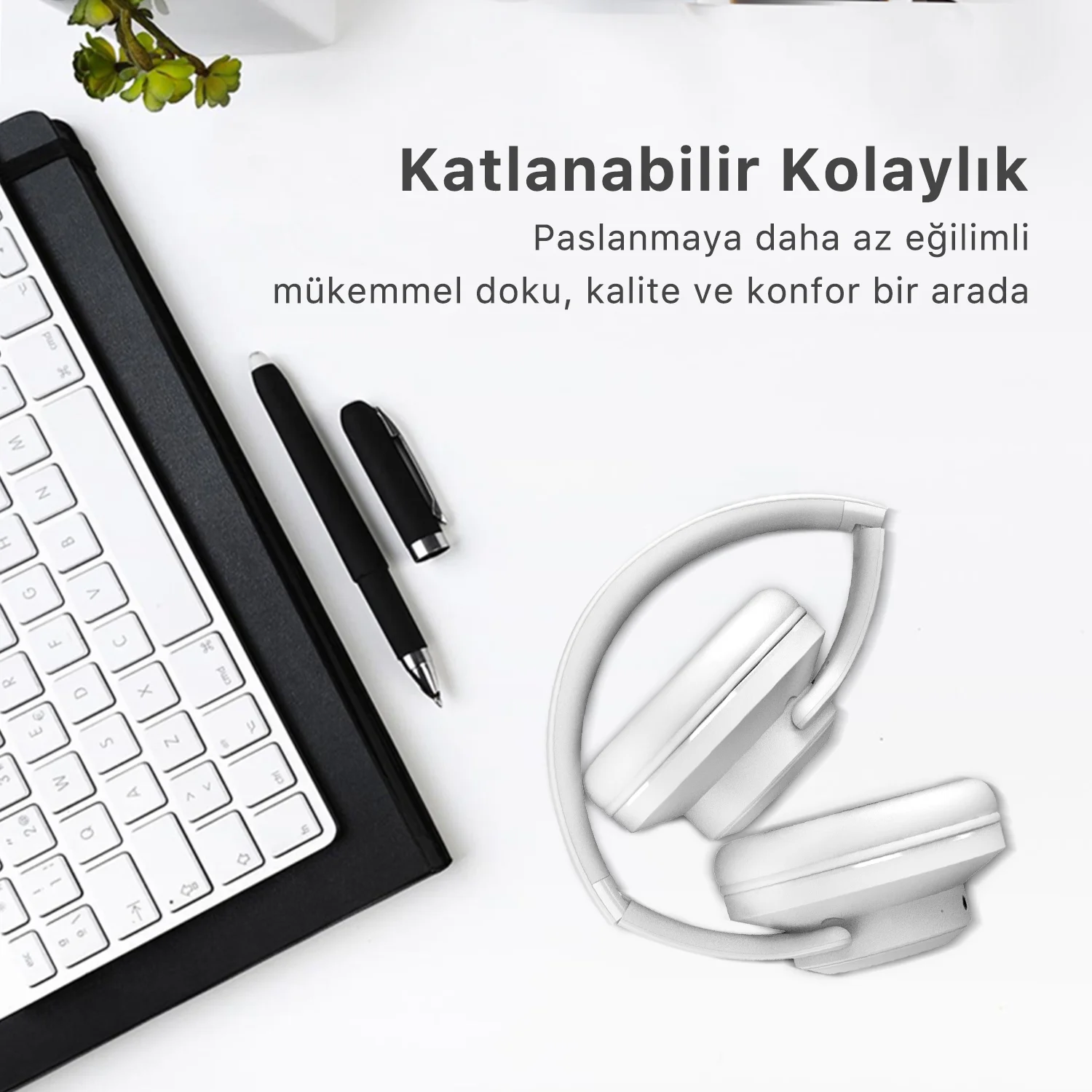 BIX BH2-IG Buz Grisi Souncraft BH2 Katlanabilir Kablosuz Kulaklık