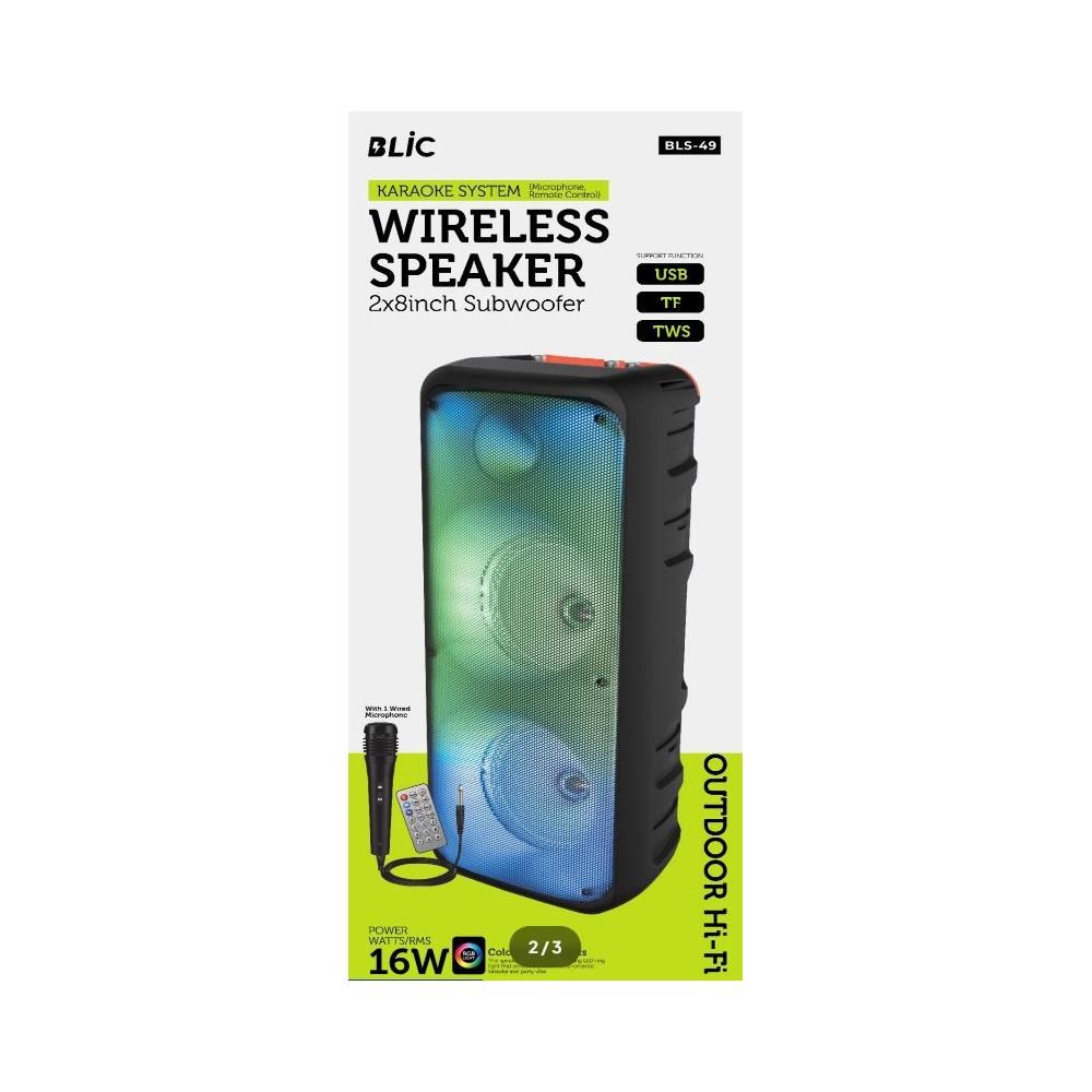 BLİC BLS-49 16W Bluetooth Karaoke Mikrofonlu Hoparlör Speaker