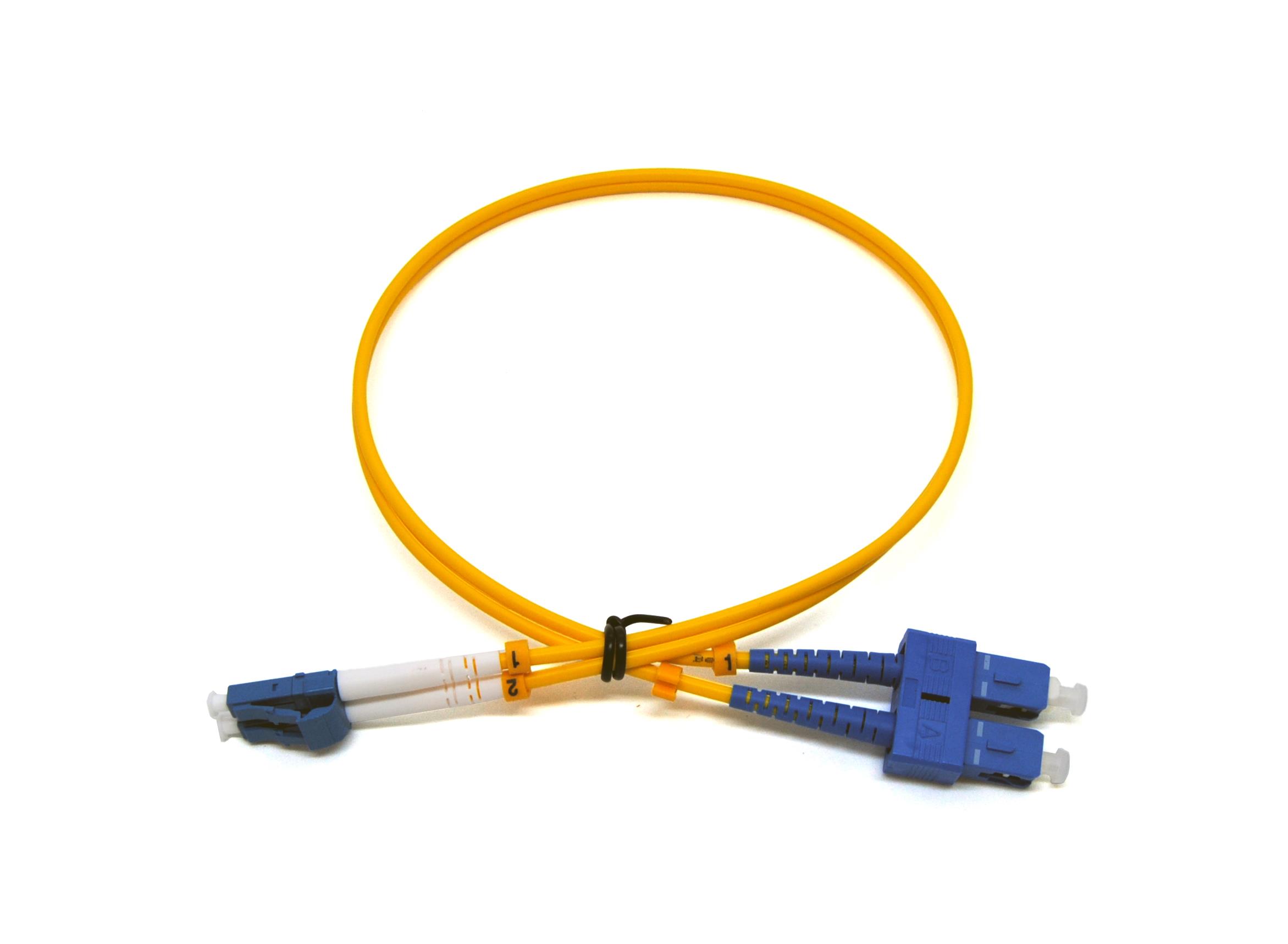 Beek LC-SC Fiber Optik Patch Kablo, 9/125 µ, Singlemode, 3.0mm, Duplex, OS2, LSZH, 0.5 metre