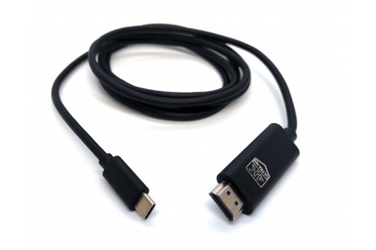 Beek USB Tip C <-> HDMI Görüntü Adaptörü, UHD 4K/30Hz, 1.8 metre, siyah renk, metal gövde